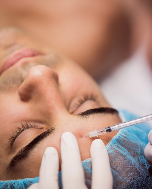 Imagem ilustrativa de aplicação de toxina botulínica
